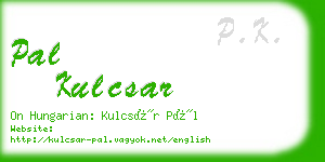 pal kulcsar business card